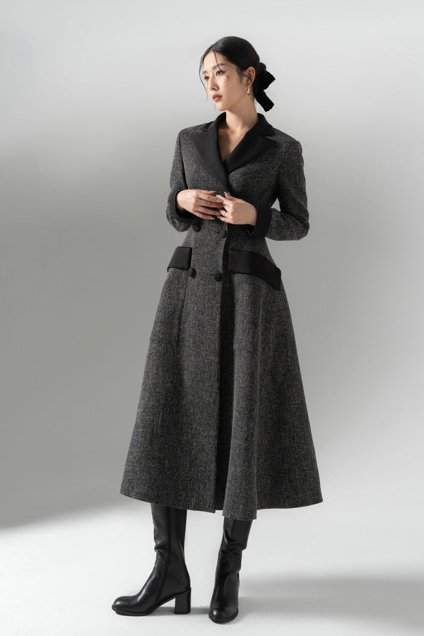 TWEED WAISTED COAT DRESS