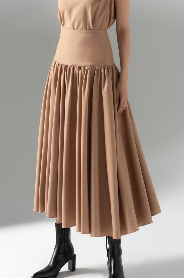 COTTON PLEATED SKIRT