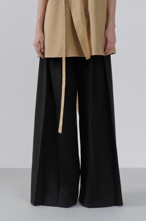 COTTON WIDE LEG TROUSERS