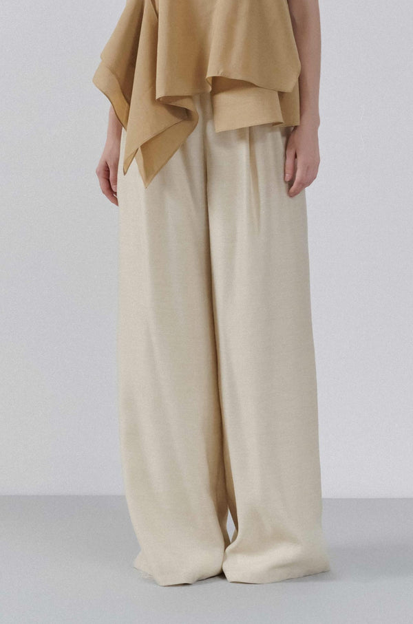 LINEN WIDE LEG TROUSERS